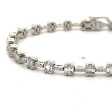 Load image into Gallery viewer, VVS/vs high clarity diamonds set in a 18k white gold Fancy Bracelet and Ring
