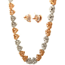 Load image into Gallery viewer, Gold and Diamond Heart Chain & Bracelet + 14k gold and diamond Earrings(choose your color)