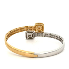 Load image into Gallery viewer, 6 piece deal: Gold and Diamond Twin Square Cuff Bracelets His & Hers + 2 free pair of gold & diamond earrings + 2 gifts