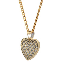 Load image into Gallery viewer, 14k Yellow Gold and Diamond Heart Pendant and Yellow Gold Cuban Chain (VALENTINE`S DAY SPECIAl)