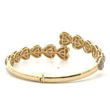 Load image into Gallery viewer, 10k gold and diamond Heart Bangle (choose your color)
