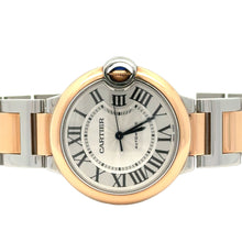 Load image into Gallery viewer, 36mm Two-tone Cartier + 14k two-tone gold and diamond twin heart Bangle