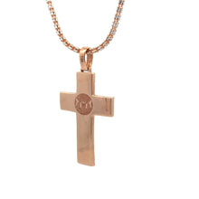 Load image into Gallery viewer, 14k Rose Gold and Diamond Cross Pendant + 10k Rose Gold and Diamond Earrings