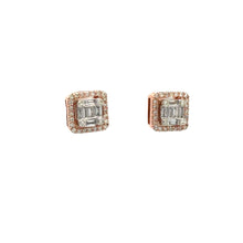 Load image into Gallery viewer, 14k Rose Gold and Diamond Cross Pendant + 10k Rose Gold and Diamond Earrings