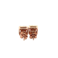 Load image into Gallery viewer, 14k Rose Gold and Diamond Cross Pendant + 10k Rose Gold and Diamond Earrings
