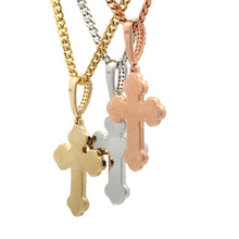 Load image into Gallery viewer, 14k gold and diamond Cross Pendant and Gold Cuban Chain (choose your color)