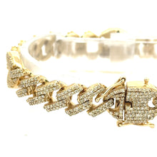 Load image into Gallery viewer, Yellow Gold and Diamond Cuban Bracelet