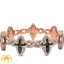 Load image into Gallery viewer, 10k rose gold and diamond Cross Bracelet