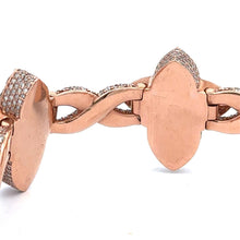 Load image into Gallery viewer, 10k rose gold and diamond Cross Bracelet