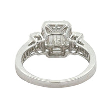 Load image into Gallery viewer, 18k white gold and diamond Ladies` Ring with Baguette Diamonds