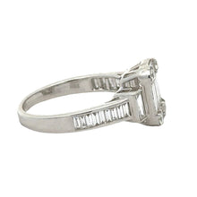 Load image into Gallery viewer, 18k white gold and diamond Ladies` Ring with Baguette Diamonds