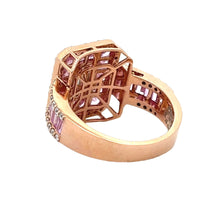 Load image into Gallery viewer, 18k rose gold and diamond Ladies` Rings with round diamonds and pink sapphire