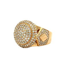 Load image into Gallery viewer, 14k Yellow Gold Men's Diamond Ring | 2.50ct Round Natural Diamonds | Free Earrings & Gift