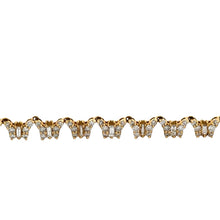 Load image into Gallery viewer, 14k yellow gold and diamond Butterfly Necklace with round and baguette diamonds