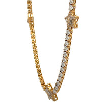 Load image into Gallery viewer, Yellow Gold and Diamond Star Tennis Necklace