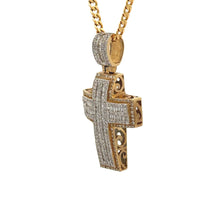 Load image into Gallery viewer, 14k yellow gold and diamond Cross Pendant + Ring + Yellow Gold and Diamond Earrings + 14k Yellow Gold chain (Father`s Day Special)