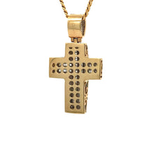 Load image into Gallery viewer, 14k yellow gold and diamond Cross Pendant + Ring + Yellow Gold and Diamond Earrings + 14k Yellow Gold chain (Father`s Day Special)