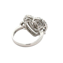 Load image into Gallery viewer, 18k White Gold and Diamond Heart Ring + 14k White Gold and Diamond Heart Earrings