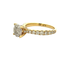 Load image into Gallery viewer, 18k yellow gold and diamond Ring + 14k yellow gold and diamond Earrings