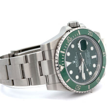 Load image into Gallery viewer, Model # 116610LV 40mm Full Factory Rolex Green Rolex Submariner (Hulk) with stainless steel oyster band
