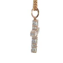 Load image into Gallery viewer, 14k Gold and Diamond Fancy Cross Paired with Gold Cuban Link Chain (choose gold color)