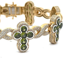 Load image into Gallery viewer, 10k yellow gold and diamond Cross Bracelet
