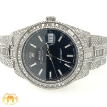 Load image into Gallery viewer, 41mm Rolex Datejust Diamond Watch with Stainless Steel Oyster Band (fully iced out, jumbo baguette diamonds))