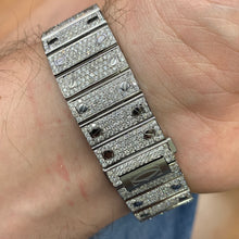 Load image into Gallery viewer, Iced Out 40mm Cartier Santos Stainless Steel Watch with 18.50ct of Diamonds (year: 2023, iced out dial, papers)