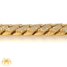 Load image into Gallery viewer, 14k Gold 16.7mm Diamond Edge Cuban Link Bracelet (VS/SI clarity diamonds)