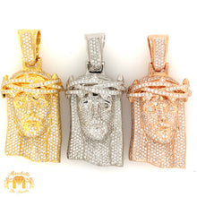 Load image into Gallery viewer, 14k Gold Solid Jesus Diamond Pendant (choose your color)