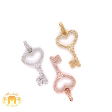 Load image into Gallery viewer, Diamonds and 14k Gold Key Pendant &  Gold Rope Chain Set