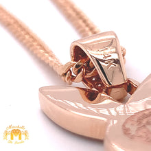 Load image into Gallery viewer, 14k Gold XL Playboy Bunny Pendant with Round Diamond and Gold Chain Set (solid back)