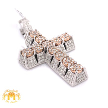 Load image into Gallery viewer, 4.9ct Diamond and 14k Gold Pyramid-shaped Cross Pendant (Solid Back, choose gold color)