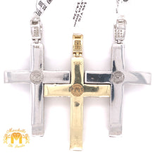 Load image into Gallery viewer, 14k Gold High-rise Cross Diamond Pendant (Solid Back)