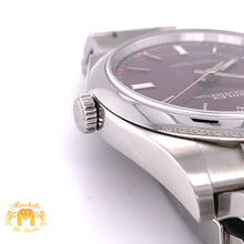 Load image into Gallery viewer, 39mm Rolex Oyster Perpetual Watch with Stainless Steel Band (purple dial, papers)
