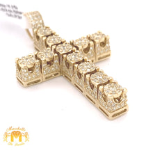 Load image into Gallery viewer, 14k Gold High-rise Cross Diamond Pendant (Solid Back)