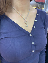 Load image into Gallery viewer, Diamonds and 14k Gold Key Pendant &  Gold Rope Chain Set