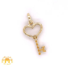 Load image into Gallery viewer, Diamonds and 14k Gold Key Pendant &  Gold Rope Chain Set