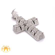 Load image into Gallery viewer, 4.9ct Diamond and 14k Gold Pyramid-shaped Cross Pendant (Solid Back, choose gold color)