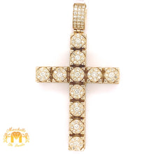 Load image into Gallery viewer, 14k Gold High-rise Cross Diamond Pendant (Solid Back)