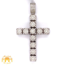 Load image into Gallery viewer, 14k Gold High-rise Cross Diamond Pendant (Solid Back)