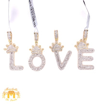 Load image into Gallery viewer, Baguette Diamond and Gold Initial Pendant & Cuban Link Chain Set