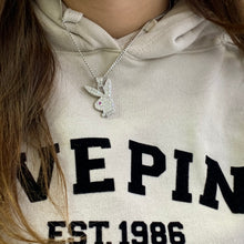 Load image into Gallery viewer, 14k Gold XL Playboy Bunny Pendant with Round Diamond and Gold Chain Set (solid back)
