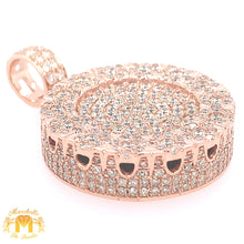Load image into Gallery viewer, 3.76ct Circle Pendant 3D 14k Yellow Gold Round Diamond and Gold Cuban Chain Set