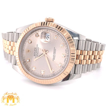 Load image into Gallery viewer, 41mm Rolex Datejust 2 Watch with Two-tone Jubilee Bracelet (fluted bezel, rose gold, factory sundust diamond dial)