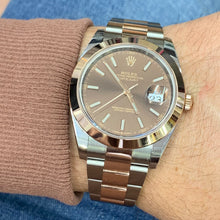 Load image into Gallery viewer, 41mm Rolex Datejust 2 Watch with Two-tone Rose Gold Oyster Bracelet (2021, papers, smooth bezel)