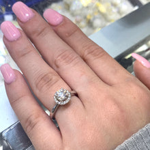 Load image into Gallery viewer, 18k White Gold Engagement Ring / Charm with  Round Diamond (solitaire center)
