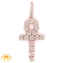 Load image into Gallery viewer, 14k Gold Large Ankh Pendant with Round Diamond (solid back)