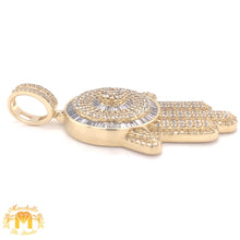 Load image into Gallery viewer, 4.69ct Diamond 14k Gold Huge Hamsa Pendant (solid back)
