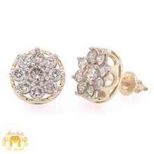 Load image into Gallery viewer, Gold and Diamond Flower Earrings (4 sizes)